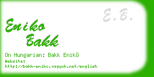 eniko bakk business card